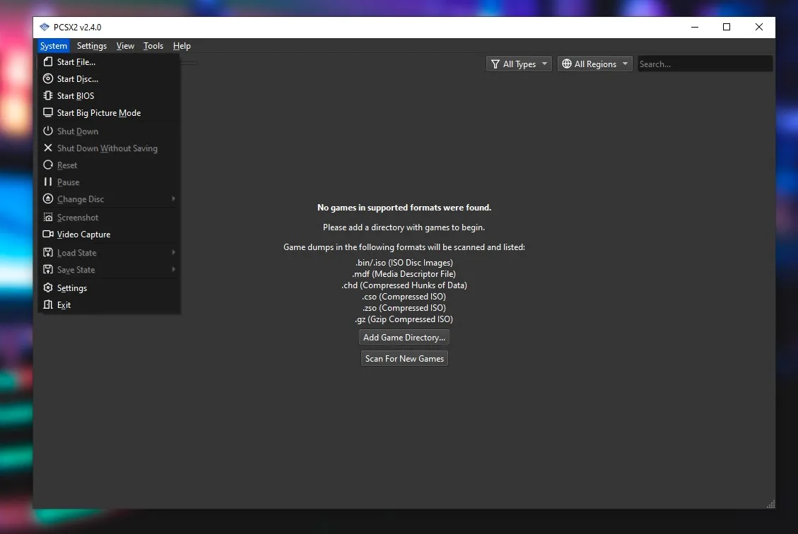 PCSX2 Screenshot 1